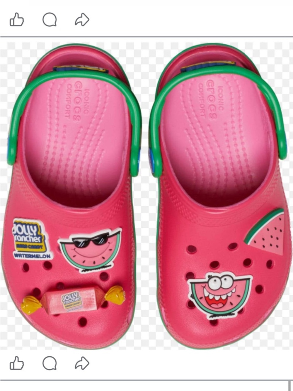 Toddler Crocs Jolly Rancher Classic Clogs Pink Watermelon color Limited-edition